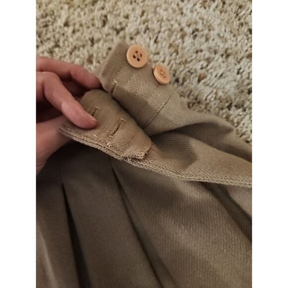 Ann Stevens New York Vintage Wool Skirt Tan Size 10 Pleated - Picture 4 of 6